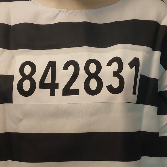Spirit Black and White Adult Jailbird Costume - Picture 6 of 10